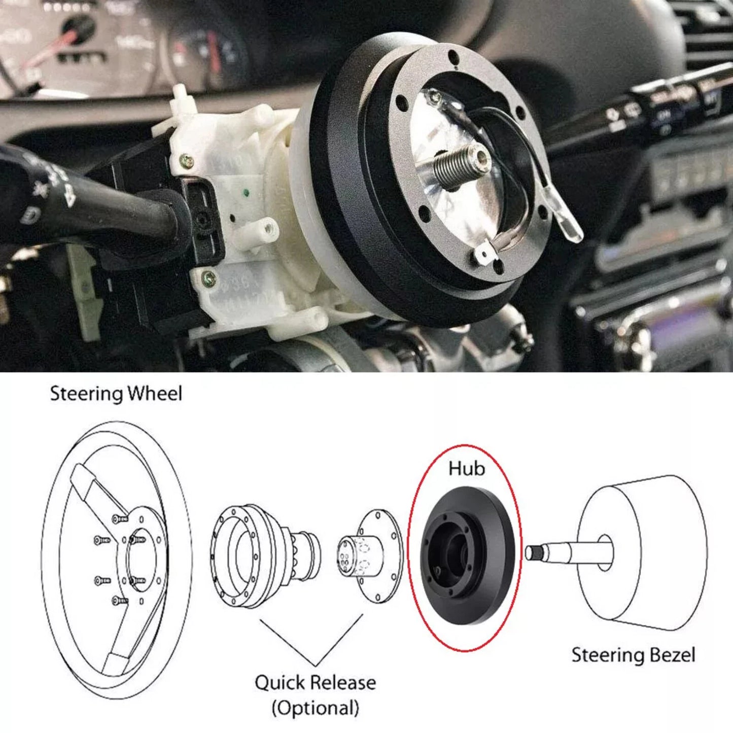 GEN Performance 131H Short Hub Steering Wheel Adapter Kit – Honda & Acura