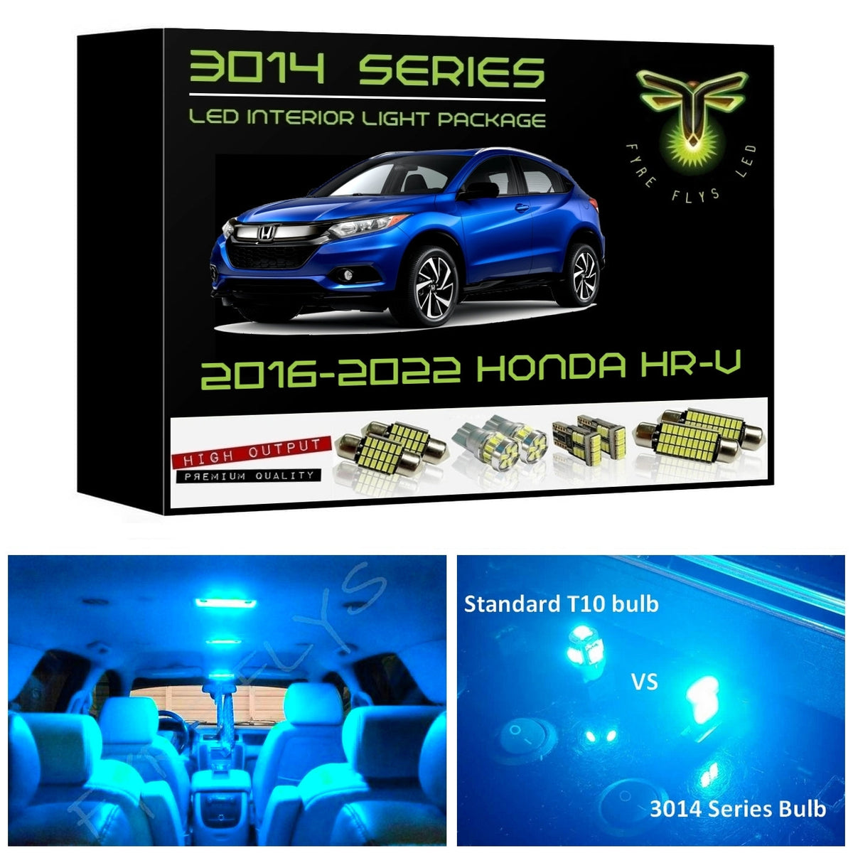 2016-2022 Honda HR-V Super Bright 3014 Series LED interior light kit