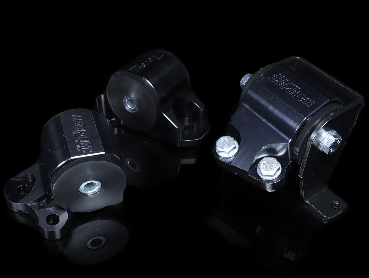 Hasport Billet Black Replacement Mounts – 1996-2000 Honda Civic (EK, 2-Bolt Left Mount)