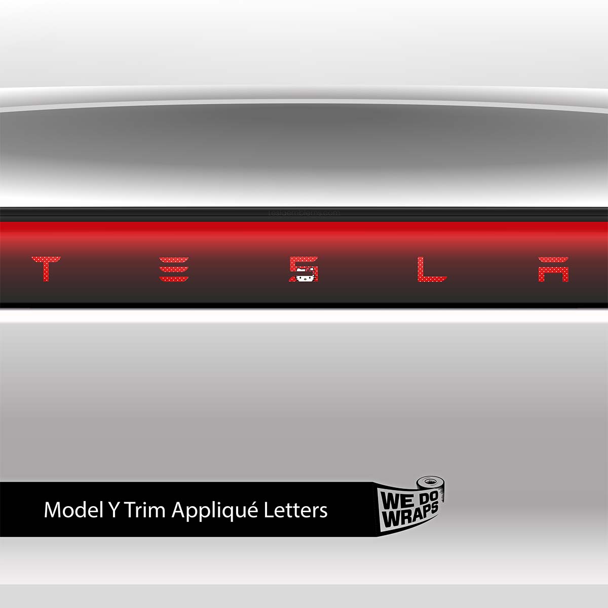 Sweet Kitty Tesla Emblem Decals (Front + Back) | Model Y