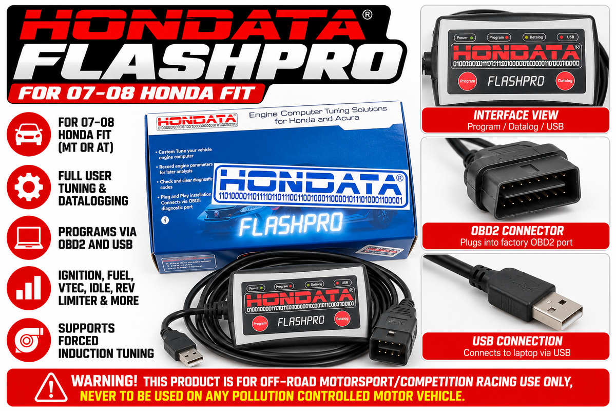 HONDATA FlashPro for 2007-2008 Honda Fit – ECU Tuning & Datalogging System