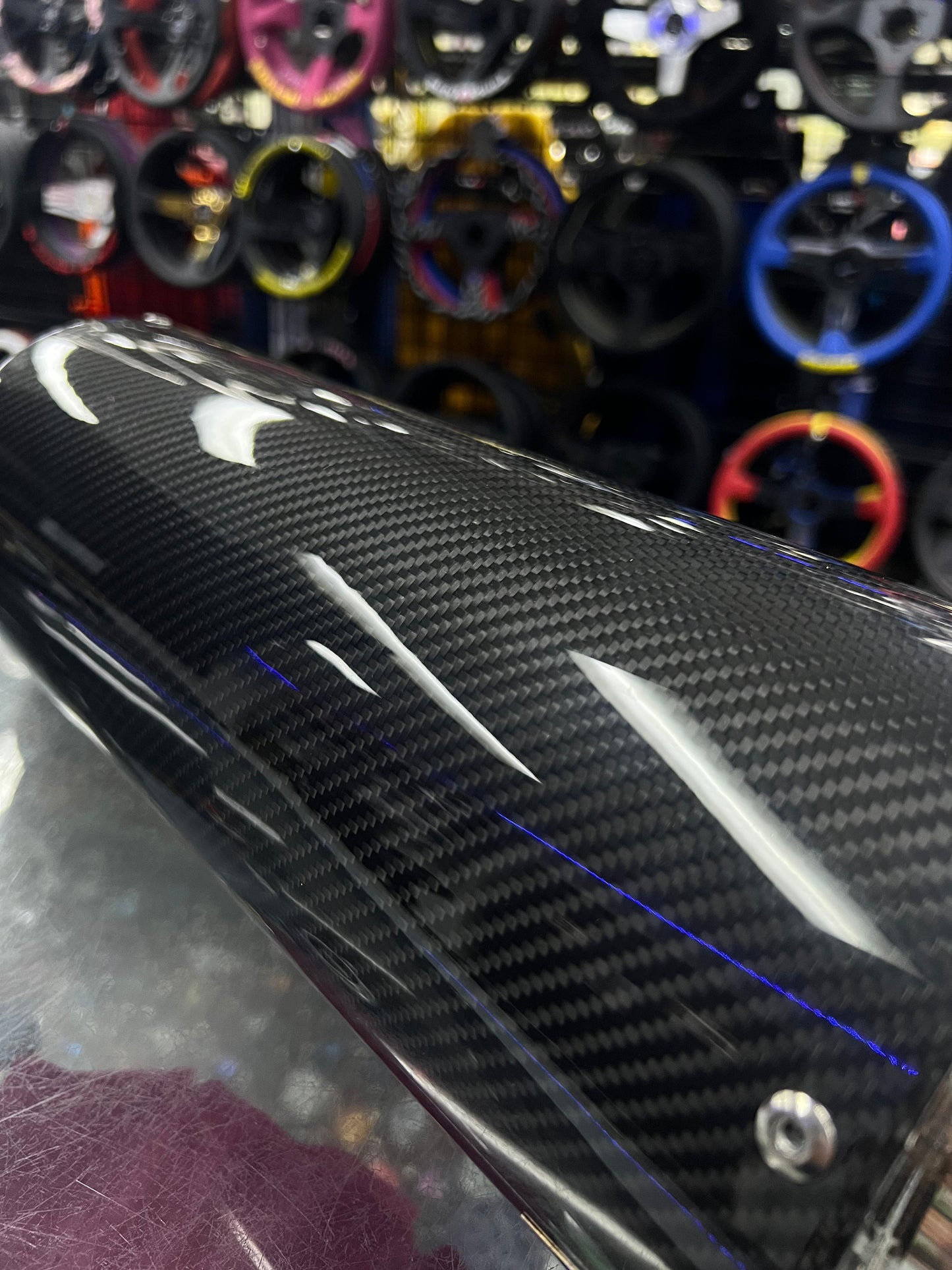 SPDZ1 Carbon Series Performance Muffler – 3” Inlet / 4.5” Burnt Tip (No-Weld Design)