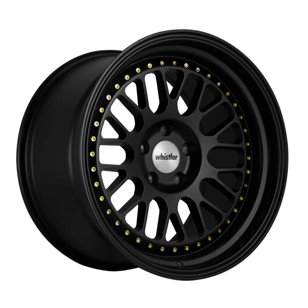 Whistler SK1 Satin Black Face / Gloss Black Lip Wheels – Set of 4