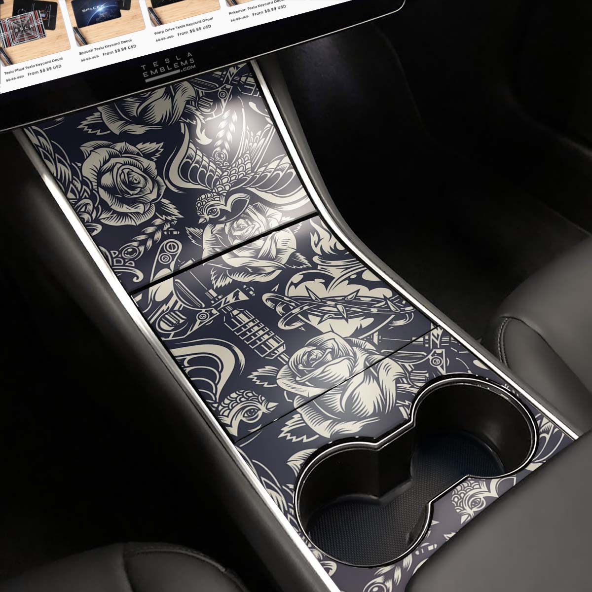 Ink & Elegance Art | Tesla Center Console Wrap Kit | Model 3 ’17-20