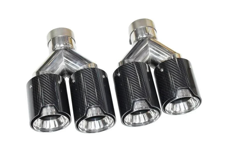 BMW M Power Universal Fit Carbon Fiber Dual Muffler Tips