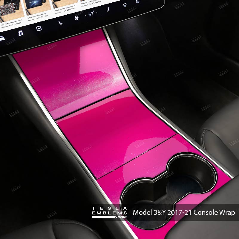KPMF Gloss Momentum Pink | Tesla Center Console Wrap Kit | Model 3 ’17-20