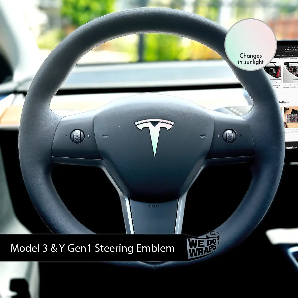 KPMF Matte Aurora Pearl Tesla Steering Wheel Wrap | M3 2017-Jan 2024