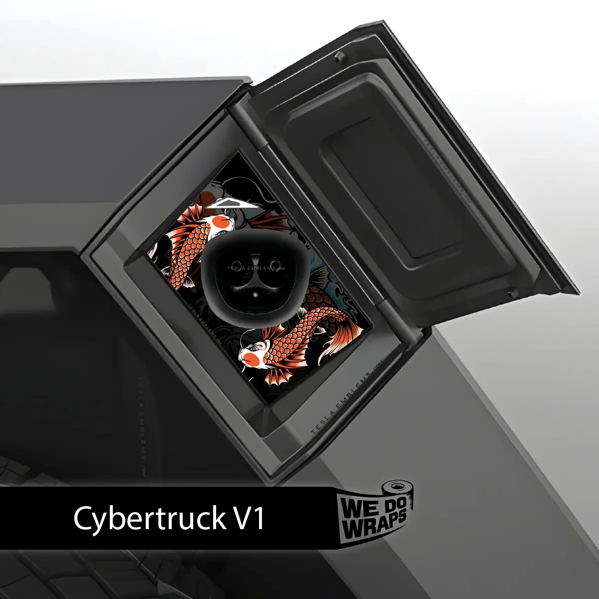 Koi Tattoo Art Tesla Charge Port Wrap | Cybertruck