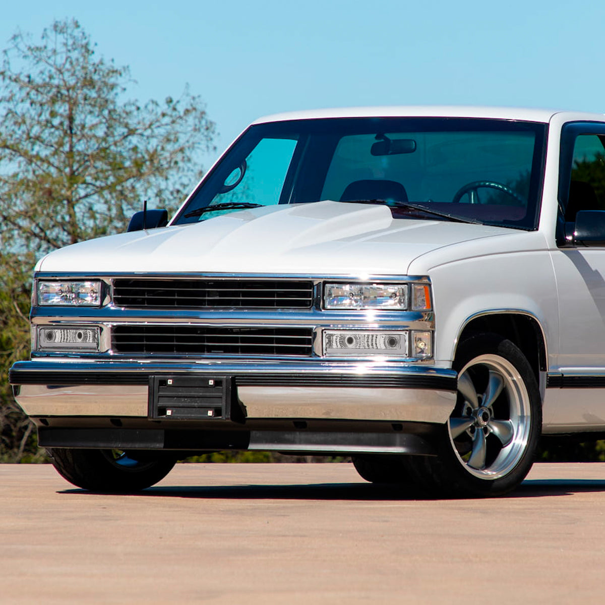 1988-1998 Chevrolet/GMC C10 C/K LED Strip Bumper Corner Signal Lights (Chrome Housing/Clear Lens)
