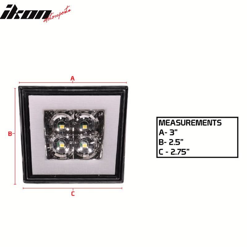 Universal Square Clear LED Rear Tail 3RD Brake Lights Stop Safety Lamp