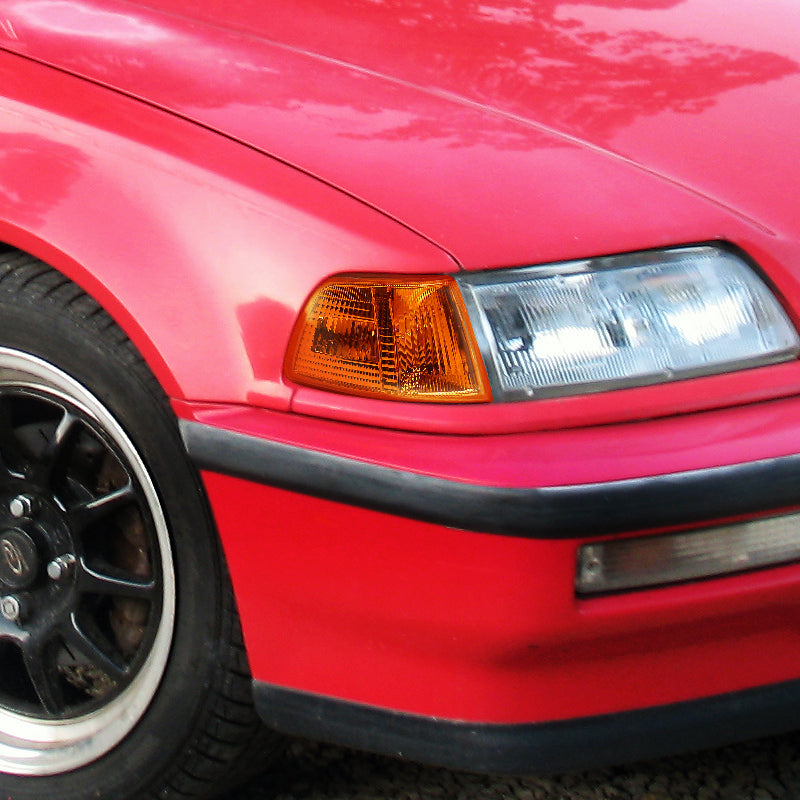 1990-1991 Honda Civic 2/3DR Corner Lights (Chrome Housing/Amber Lens)