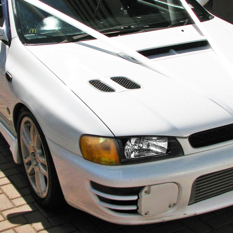1995-2001 Subaru Impreza Corner Lights (Chrome Housing/Amber Lens)