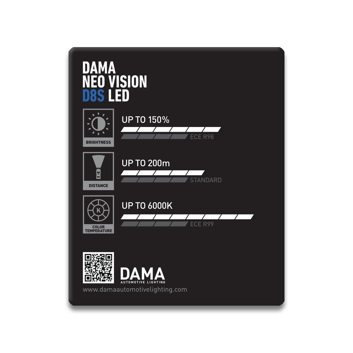 DAMA D8S NEO VISION LED Headlight Bulbs 35W 6000K | Pack of 2