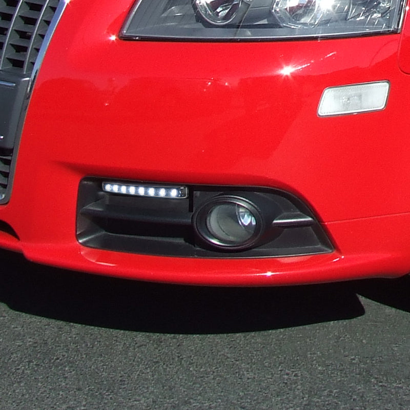 Universal 4W 8 LED 6000K Daytime Running Lights (Matte Black Housing/Clear Lens)