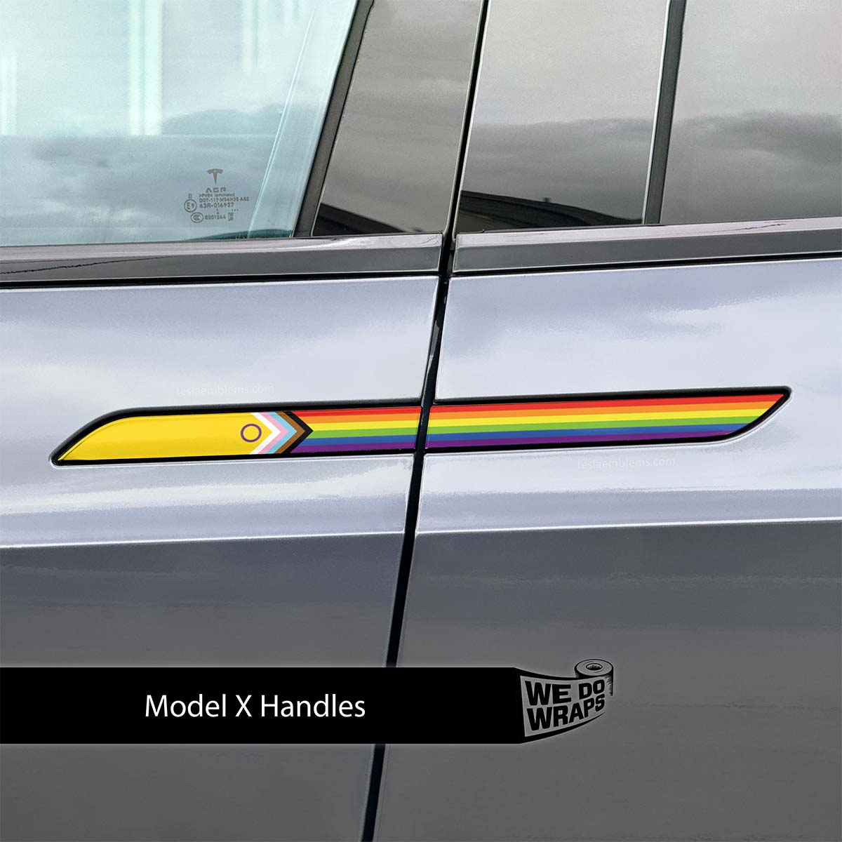 LGBTQ+ Pride Flag Tesla Door Handle Decals (4pcs)