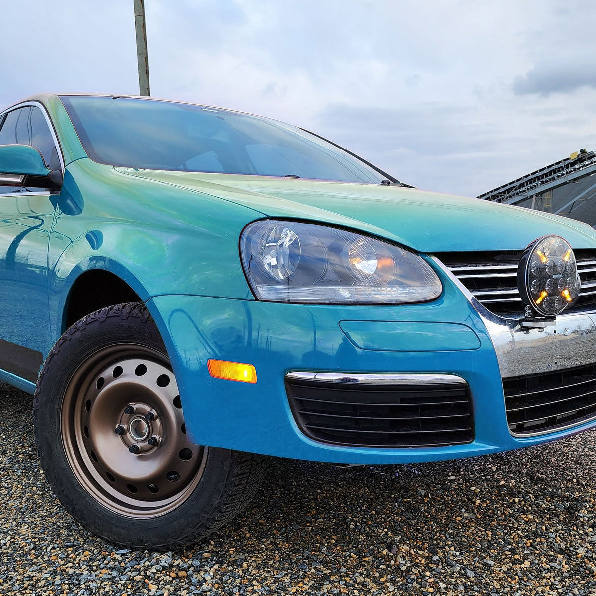 2005-2010 Volkswagen Golf Mk5 /Jetta/Rabbit Factory Style Headlights w/ P21W Turn Signal Bulbs (Matte Black Housing/Clear Lens)