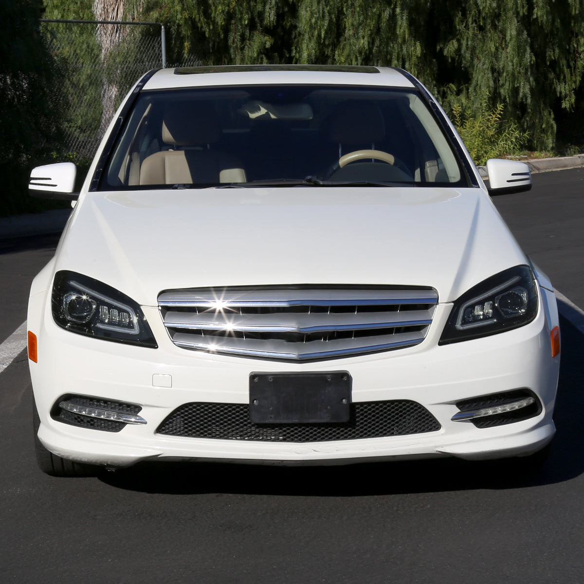 2008-2011 Mercedes Benz W204 C-Class Switchback Sequential Full LED Projector Headlights (Matte Black Housing/Smoked Lens)
