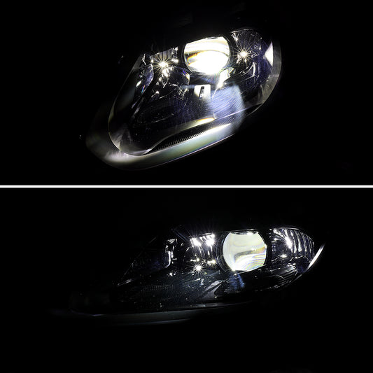 2015-2017 Porsche Cayenne 958.2 LED Projector Headlights w/ DRL for non-Dynamic Function (Matte Black Housing / Glossy Black Accents / Clear Lens)