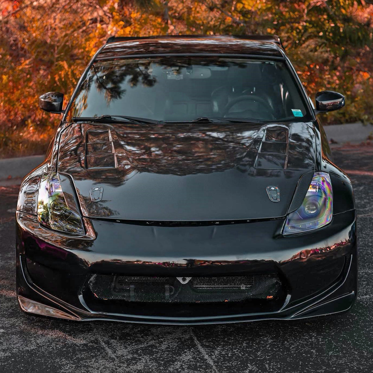 2006-2009 Nissan 350Z SMD LED Light Strip Projector Headlights (Matte Black Housing/Clear Lens)