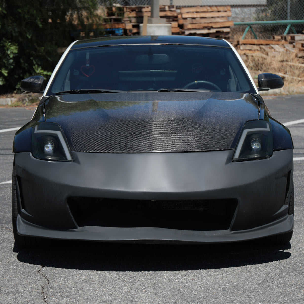 2006-2009 Nissan 350Z Switchback Sequential Turn Signal Animated LED Bar Projector Headlights (Matte Black Housing/Smoked Lens)