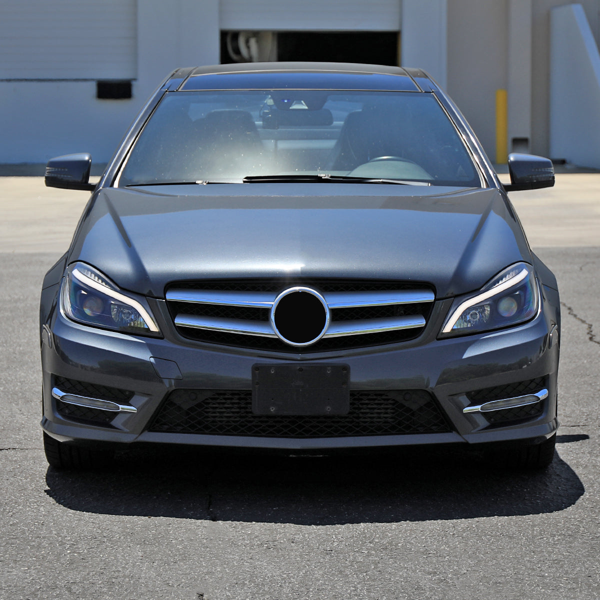 2012-2014 Mercedes-Benz W204 C-Class Switchback Sequential LED Bar Projector Headlights (Matte Black Housing/Clear Lens)