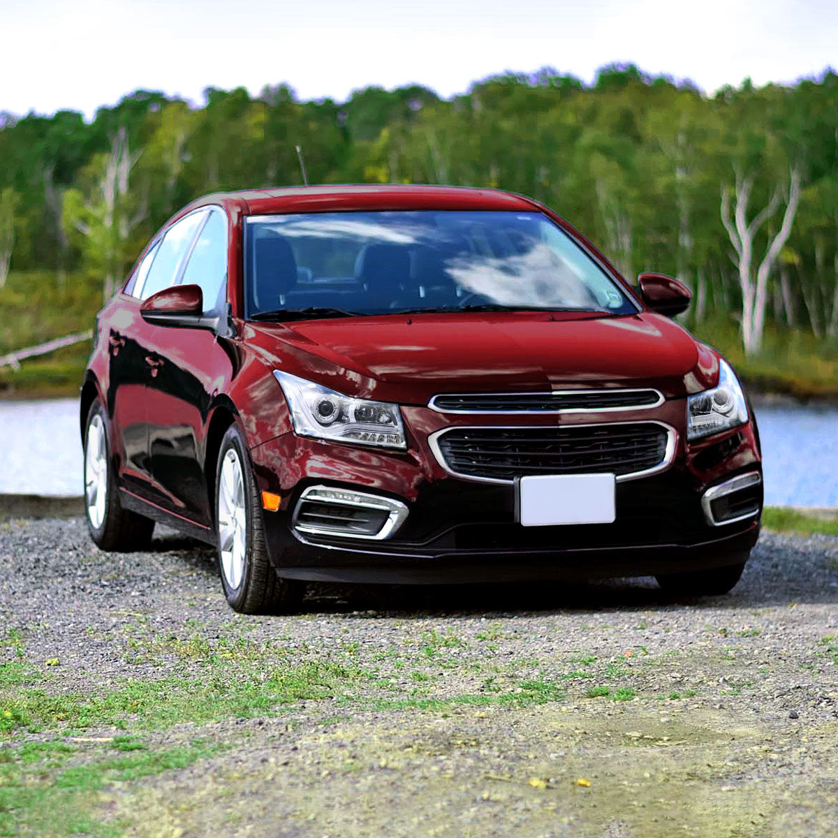 2011-2015 Chevrolet Cruze / 2016 Cruze Limited Halo Projector Headlights w/ LED Light Bar & LED Turn Signal Lights (Chrome Housing/Clear Lens)