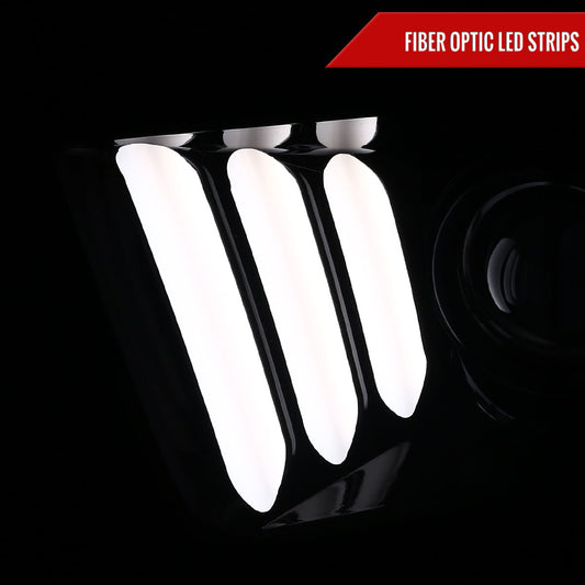 2005-2009 Ford Mustang LED Bar Projector Headlights (Chrome Housing/Smoked Lens)