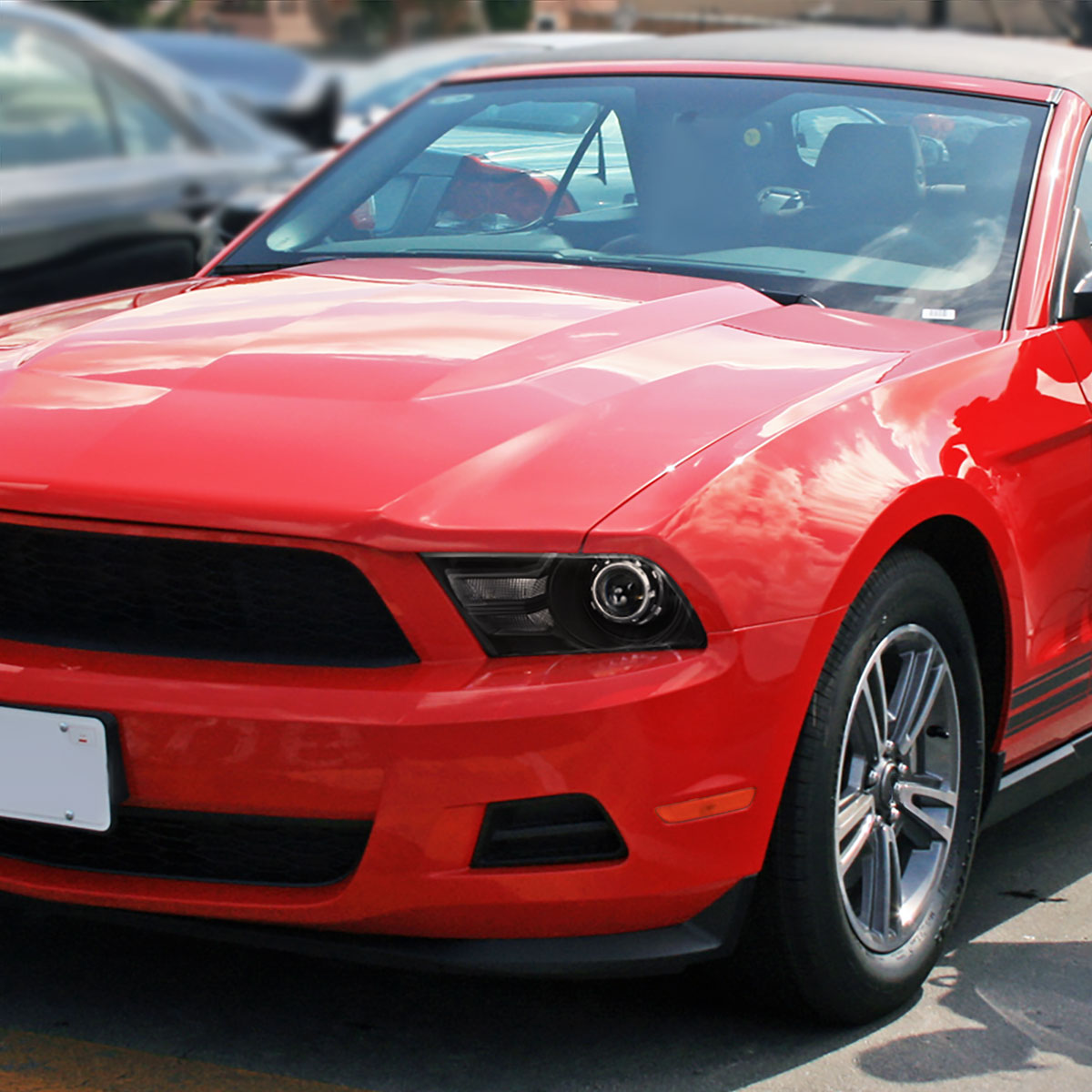 2010-2014 Ford Mustang Retrofit Style Projector Headlights (Matte Black Housing/Clear Lens)