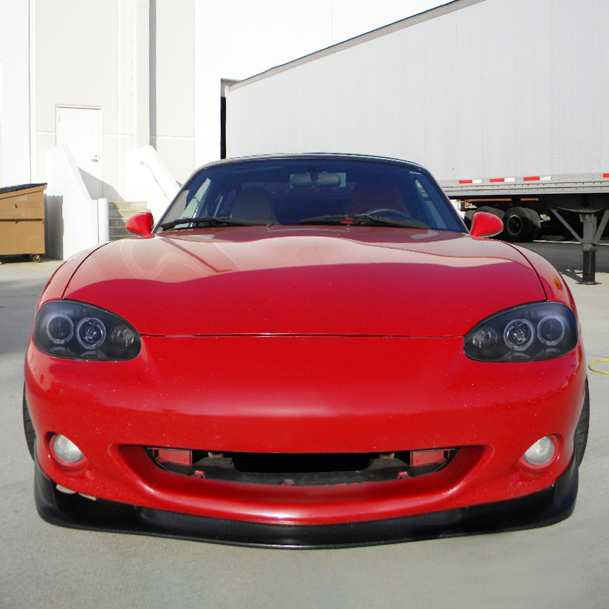 2001-2005 Mazda Miata MX-5 Dual Halo Projector Headlights (Glossy Black Housing/Smoked Lens)