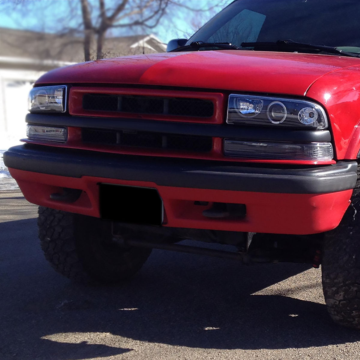 1998-2004 Chevrolet S10 Dual Halo Projector Headlights (Matte Black Housing/Clear Lens)