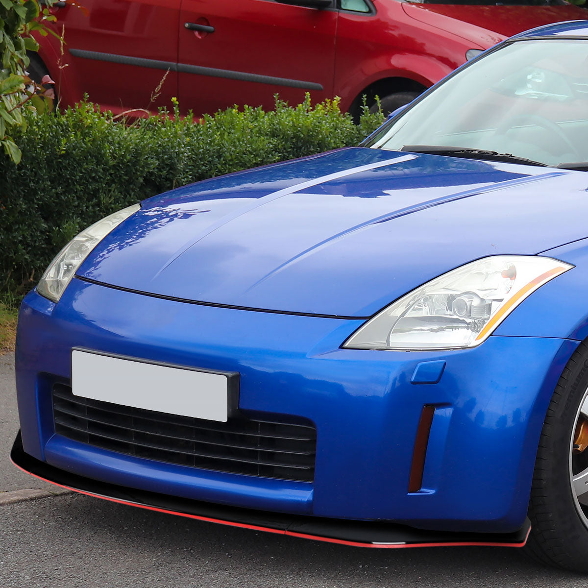 2003-2005 Nissan 350Z Glossy Black/Red Trim 3PC Front Bumper Lip Kit
