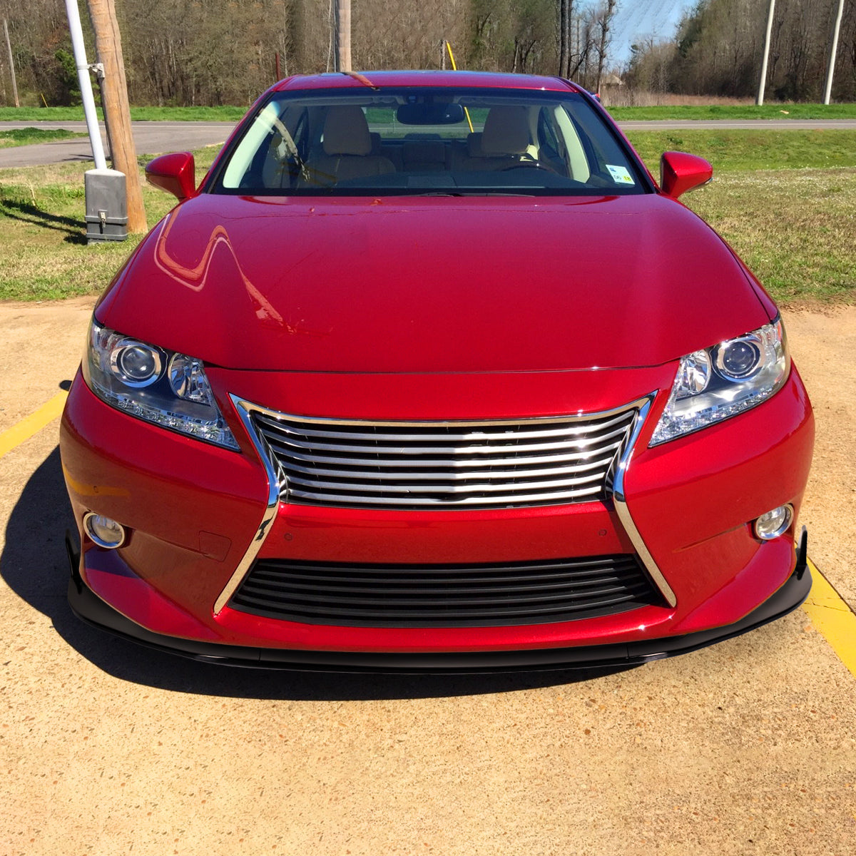 2013-2015 Lexus ES350 Glossy Black 3PC Front Bumper Lip Splitter Kit