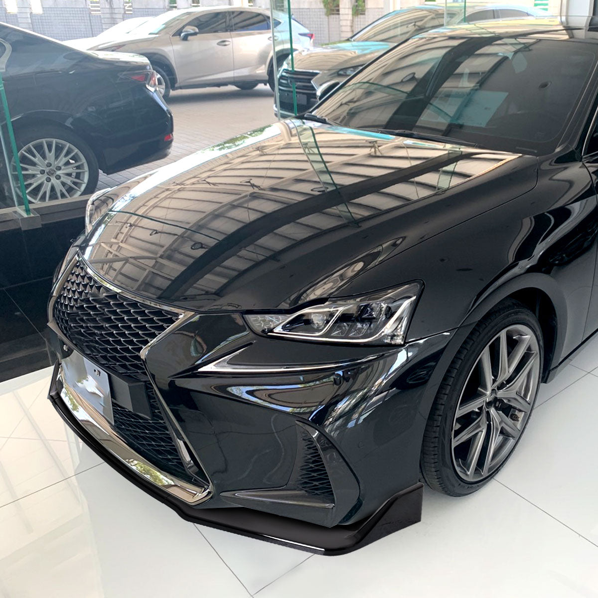2017-2020 Lexus IS200t/IS300/IS350 Glossy Black 3PC Front Bumper Lip Splitter Kit