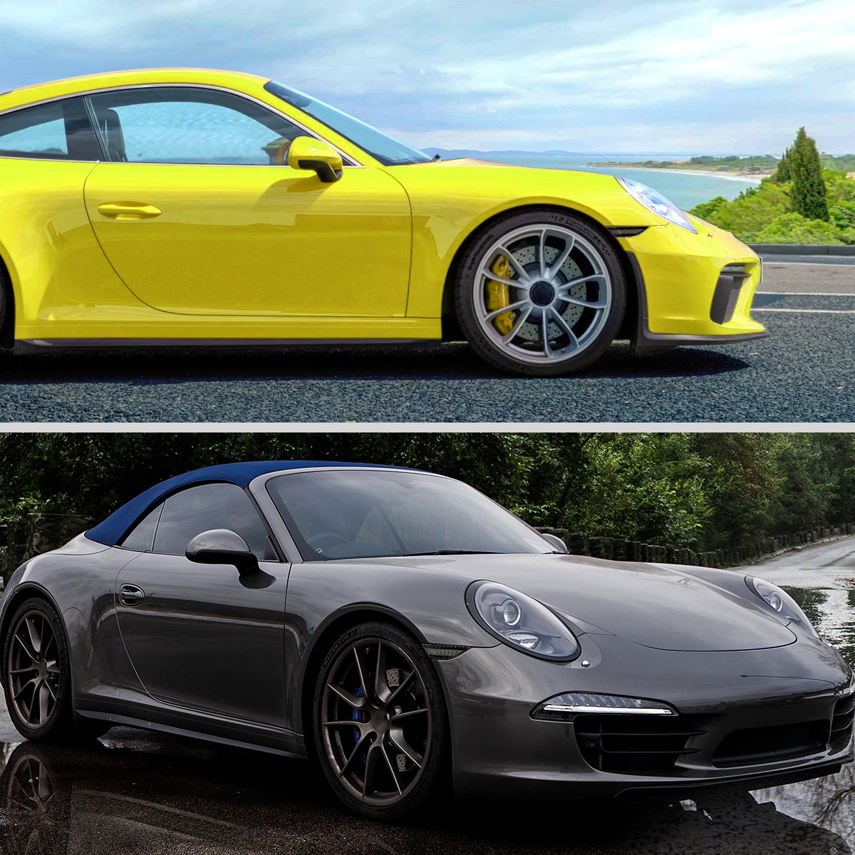2012-2016 Porsche 911 Carrera 2017-2018 Boxster 718 Sequential LED Front Bumper Side Marker Turn Signal Lights (Chrome Housing / Smoked Lens)