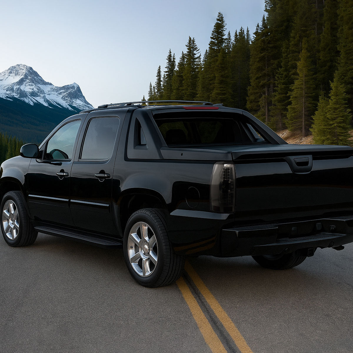 2007-2012 Chevrolet Avalanche LED Tail Lights (Chrome Housing/Smoked Lens)