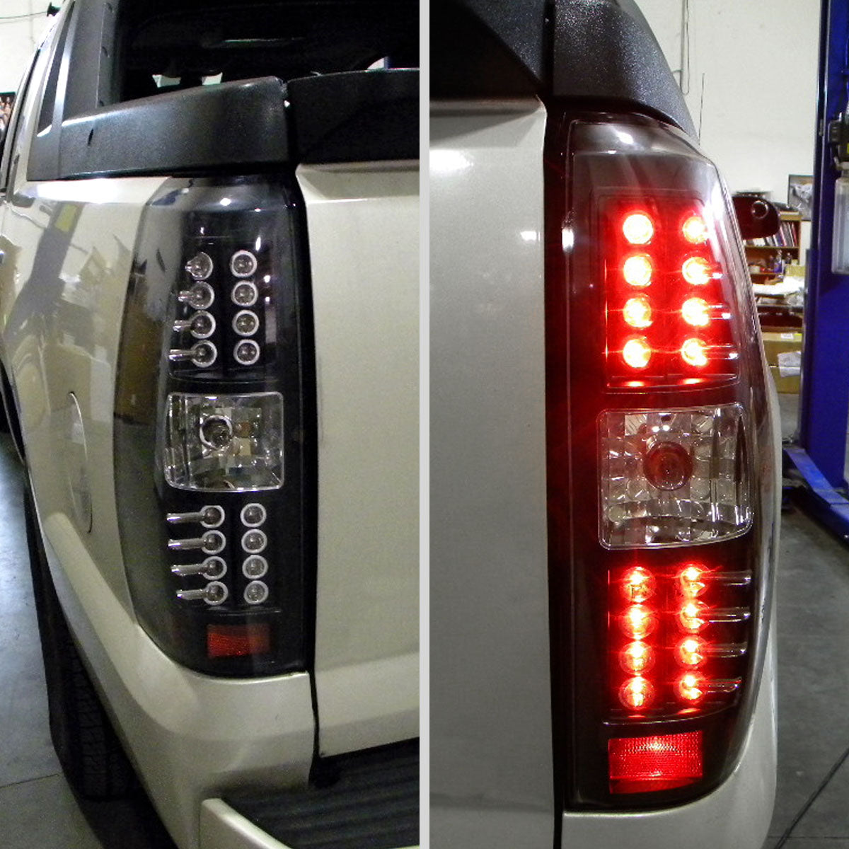 2007-2012 Chevrolet Avalanche LED Tail Lights (Matte Black Housing/Clear Lens)