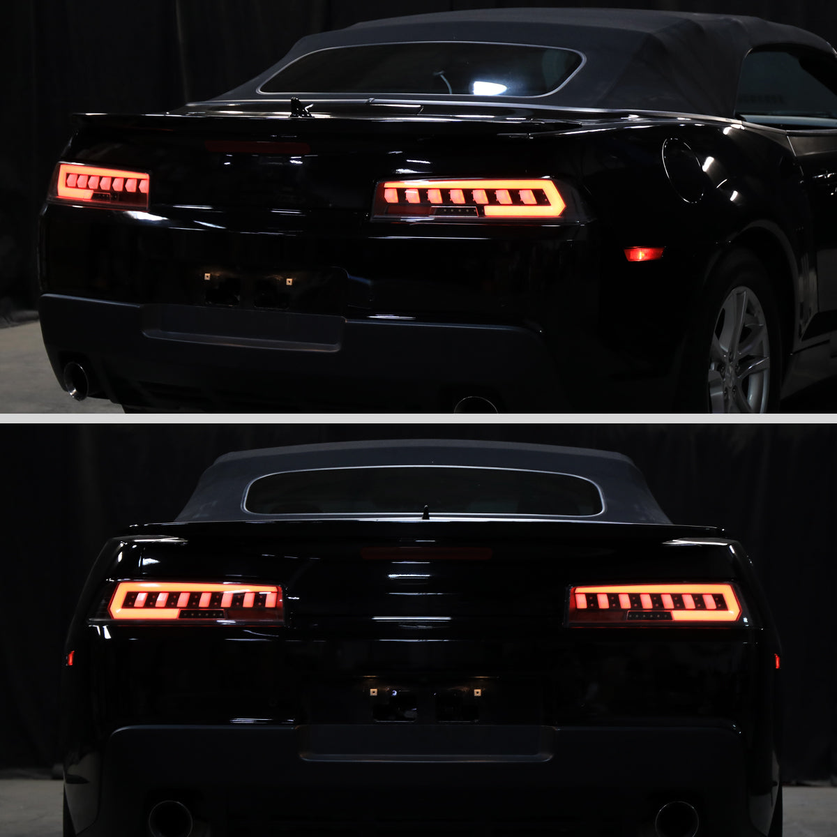 2014-2015 Chevrolet Camaro Full LED Sequential Tail Light (Black Housing / Clear Lens)