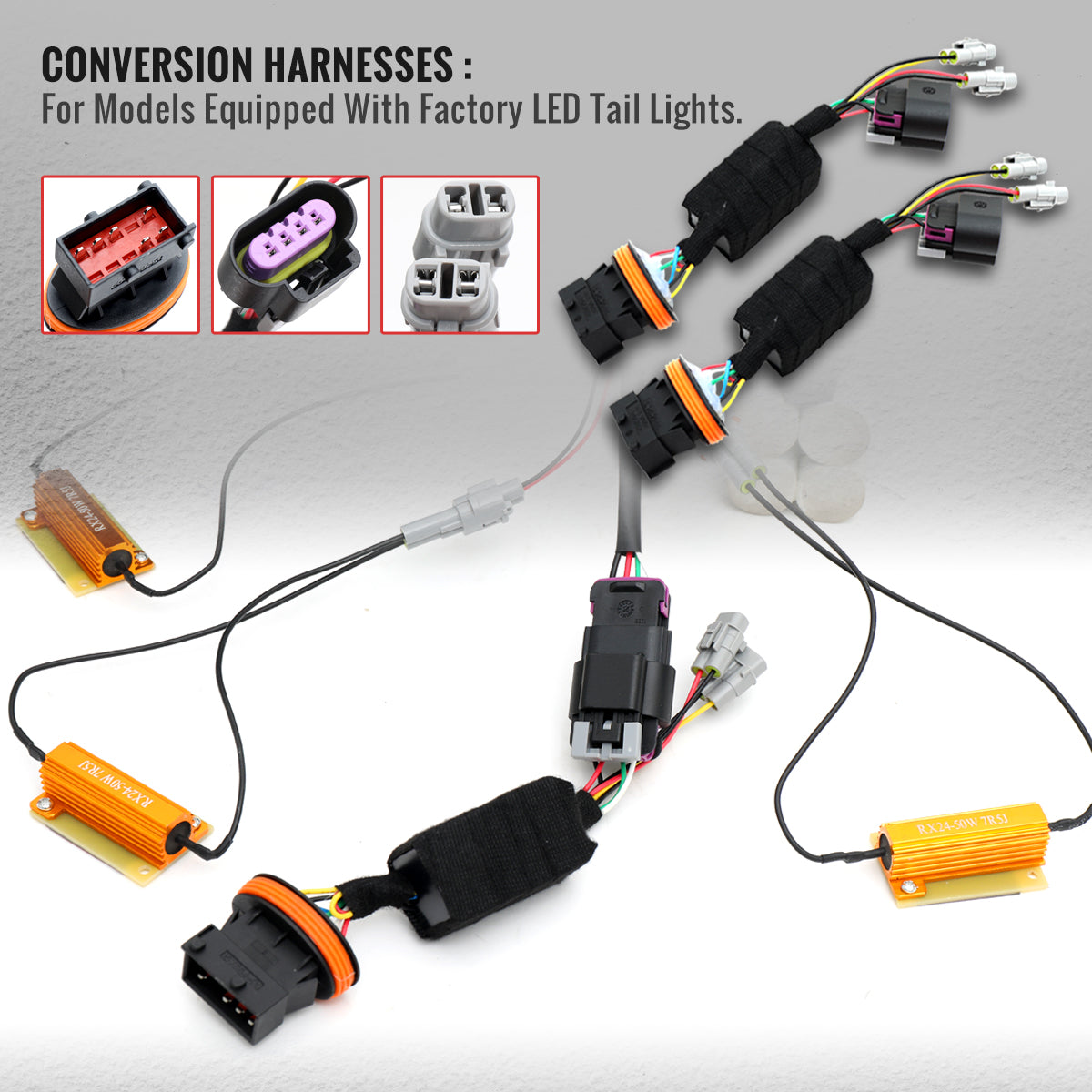 2014-2015 Chevrolet Camaro Sequential LED Turn Signal C8-Style Tail Lights (Black Housing / Smoked Lens)