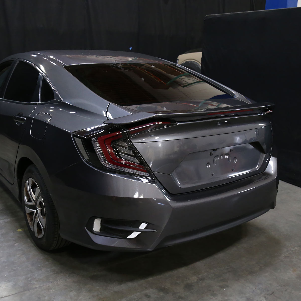 2016-2021 Honda Civic Sedan LED Tail Lights w/ Sequential Turn Signal Lights (Glossy Black Housing/Smoked Lens)