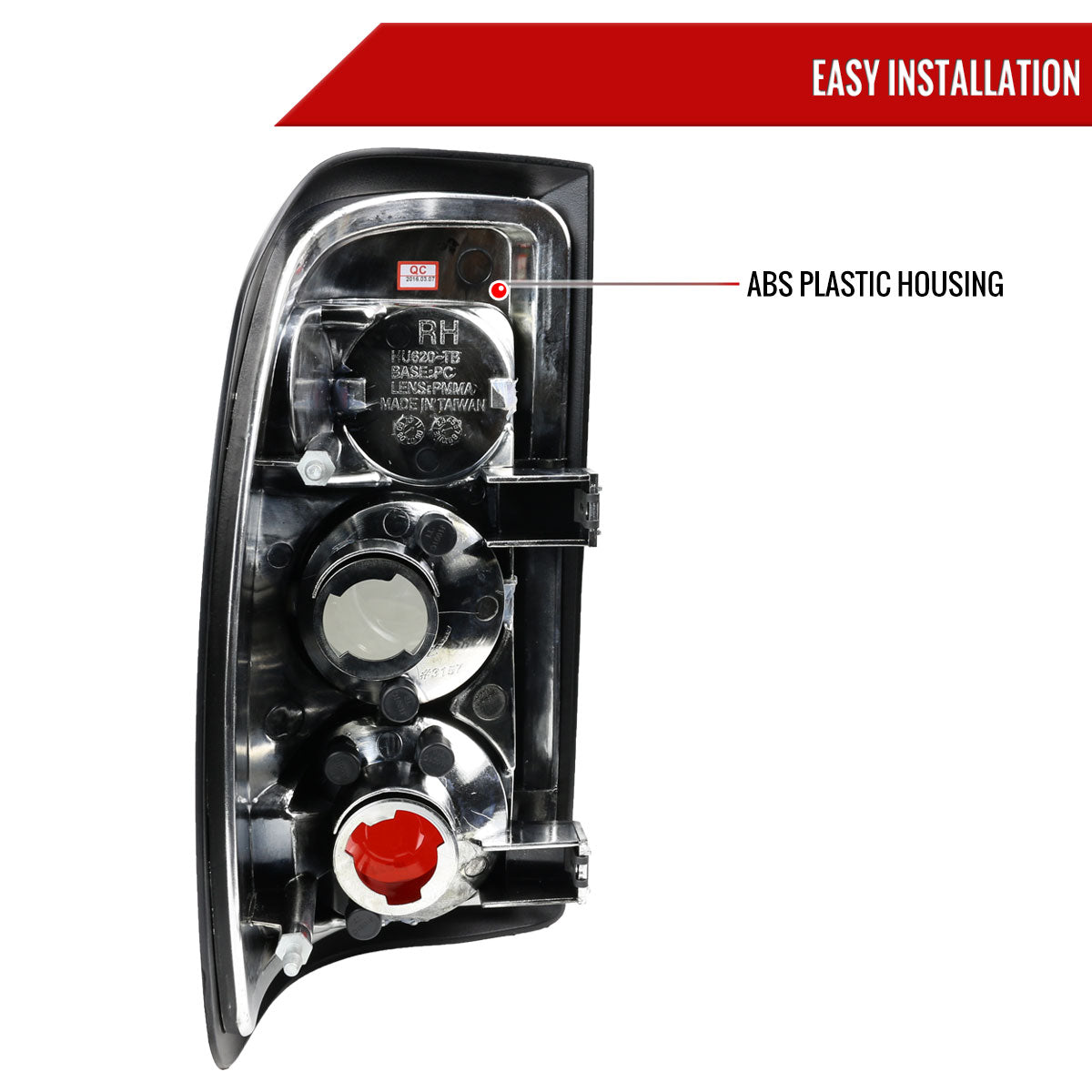 1997-2004 Dodge Dakota Tail Lights (Chrome Housing/Clear Lens)