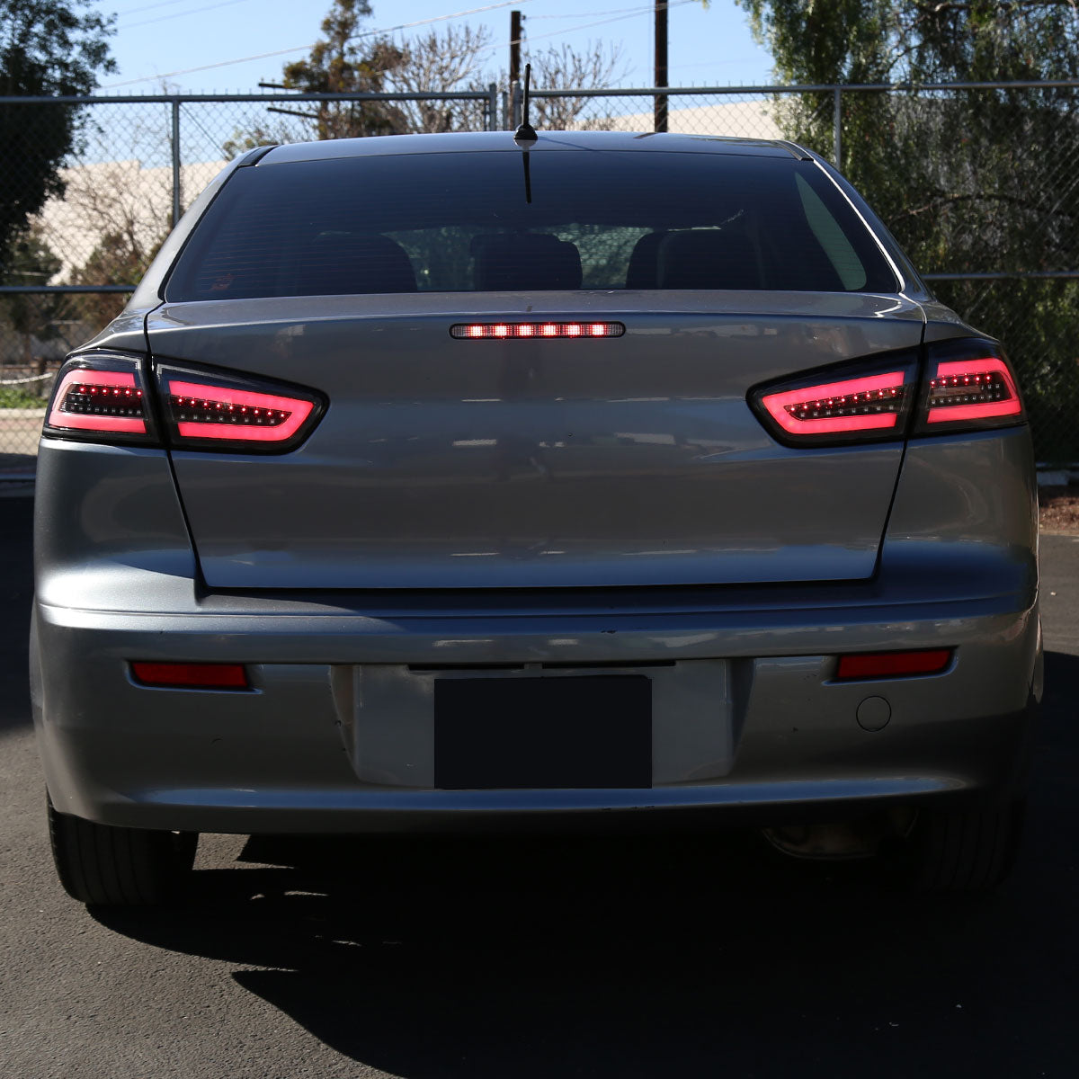 2008-2017 Mitsubishi Lancer / 2008-2015 Lancer EVO X Sedan LED Tail Lights (Matte Black Housing/Clear Lens)
