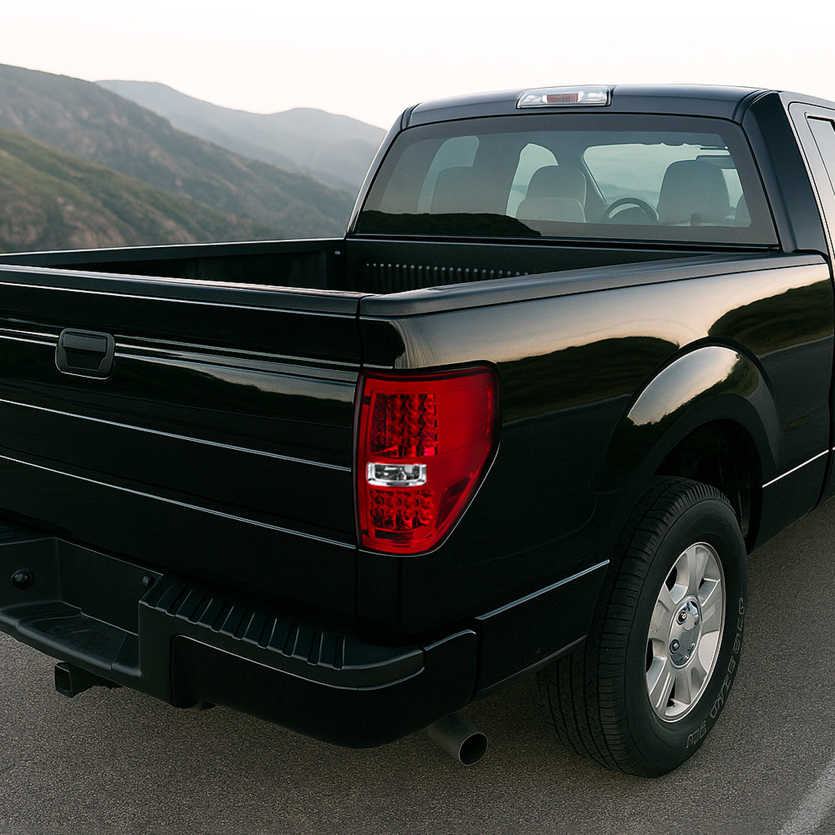 2009-2014 Ford F-150 LED Tail Lights (Chrome Housing/Red Lens)