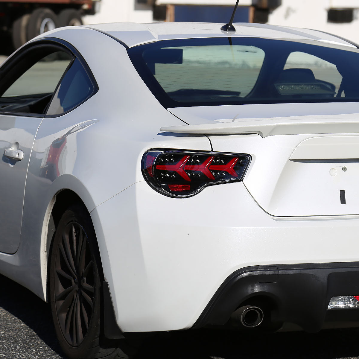 2013-2016 Scion FRS/ Subaru BRZ Lambo Style Sequential LED Tail Lights (Jet Black Housing/Clear Lens)