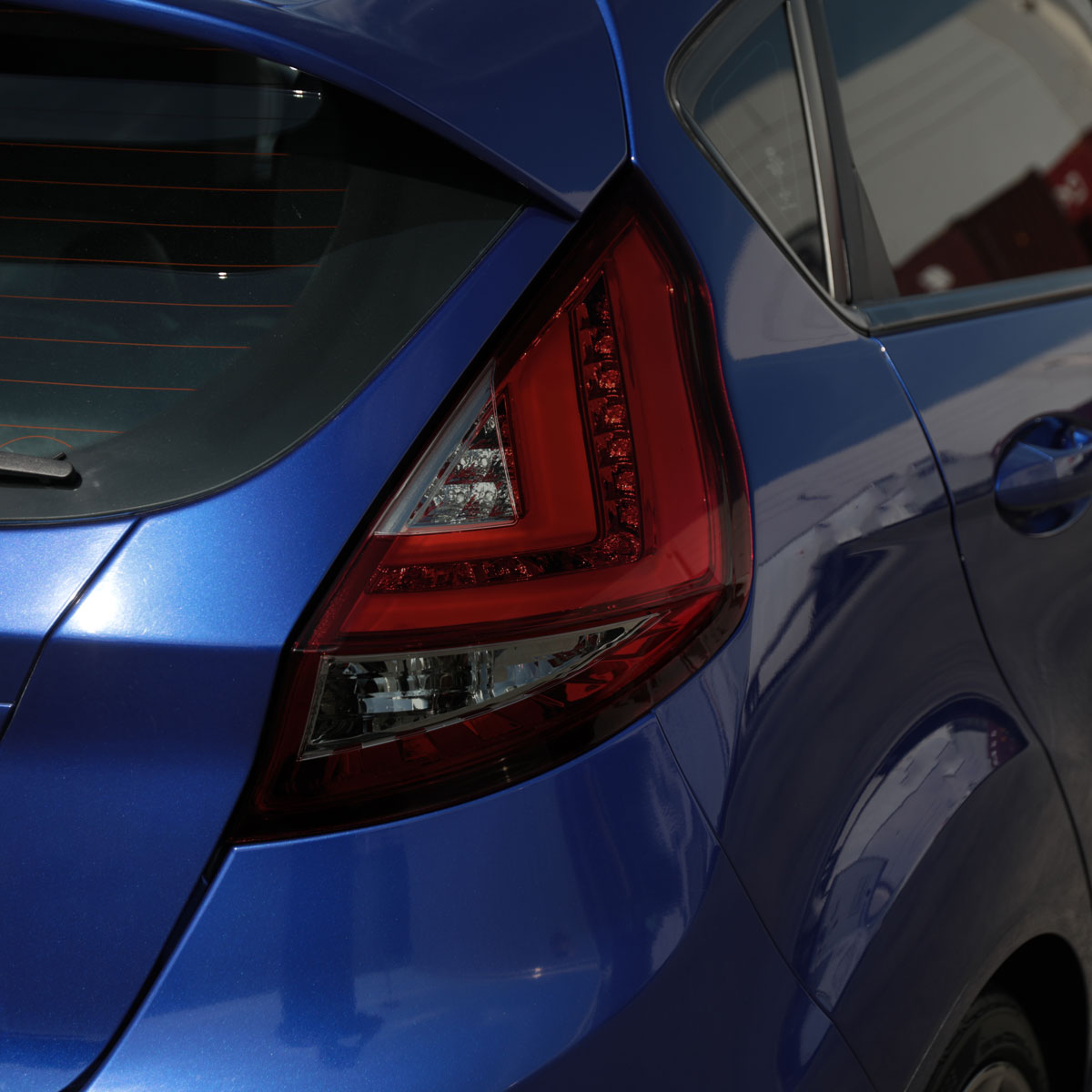 2014-2019 Ford Fiesta Hatchback LED Bar Tail Lights (Chrome Housing/Red Smoked Lens)