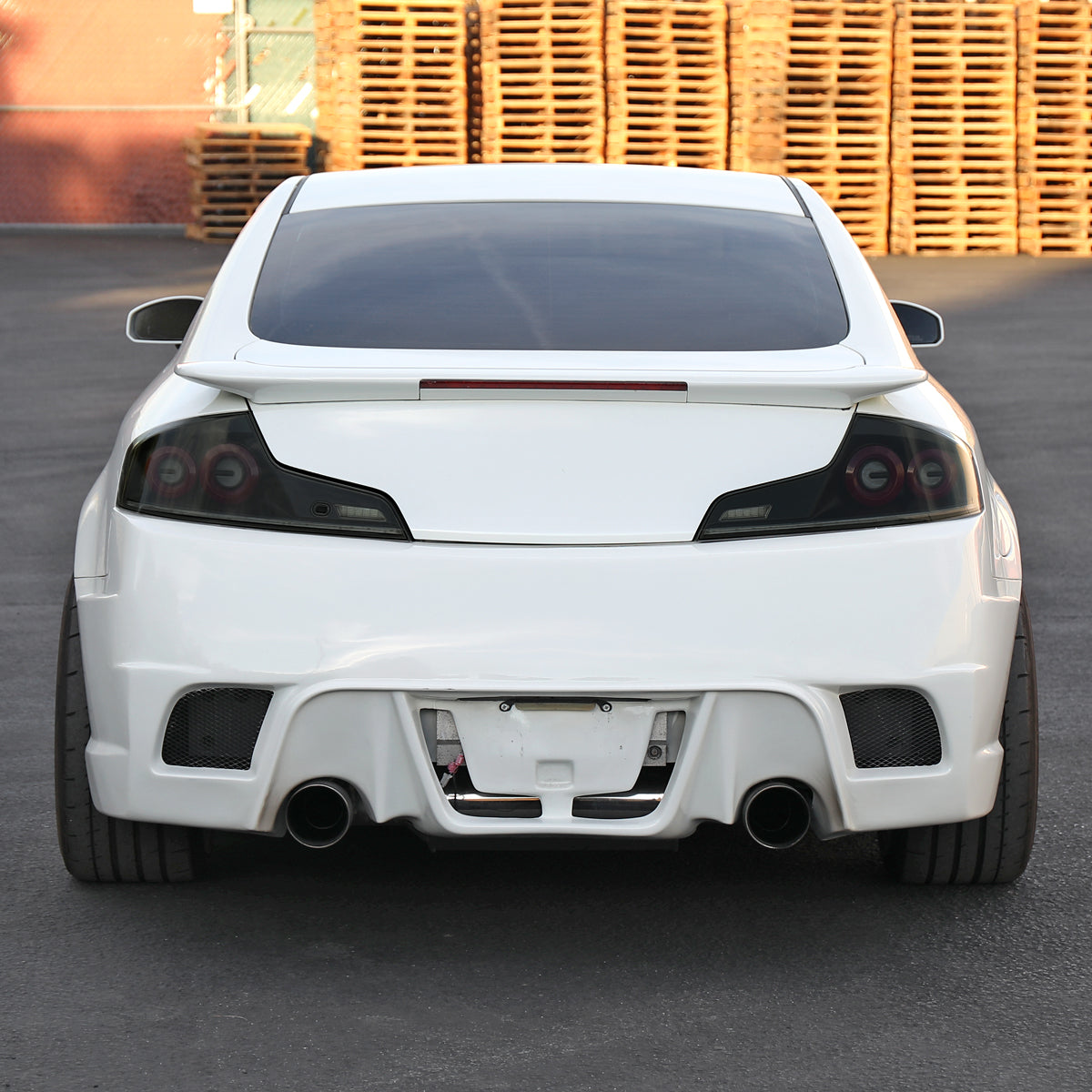 2003-2007 Infiniti G35 Coupe Red LED Halo Sequential Signal Tail Lights (Matte Black Housing/Smoked Lens)