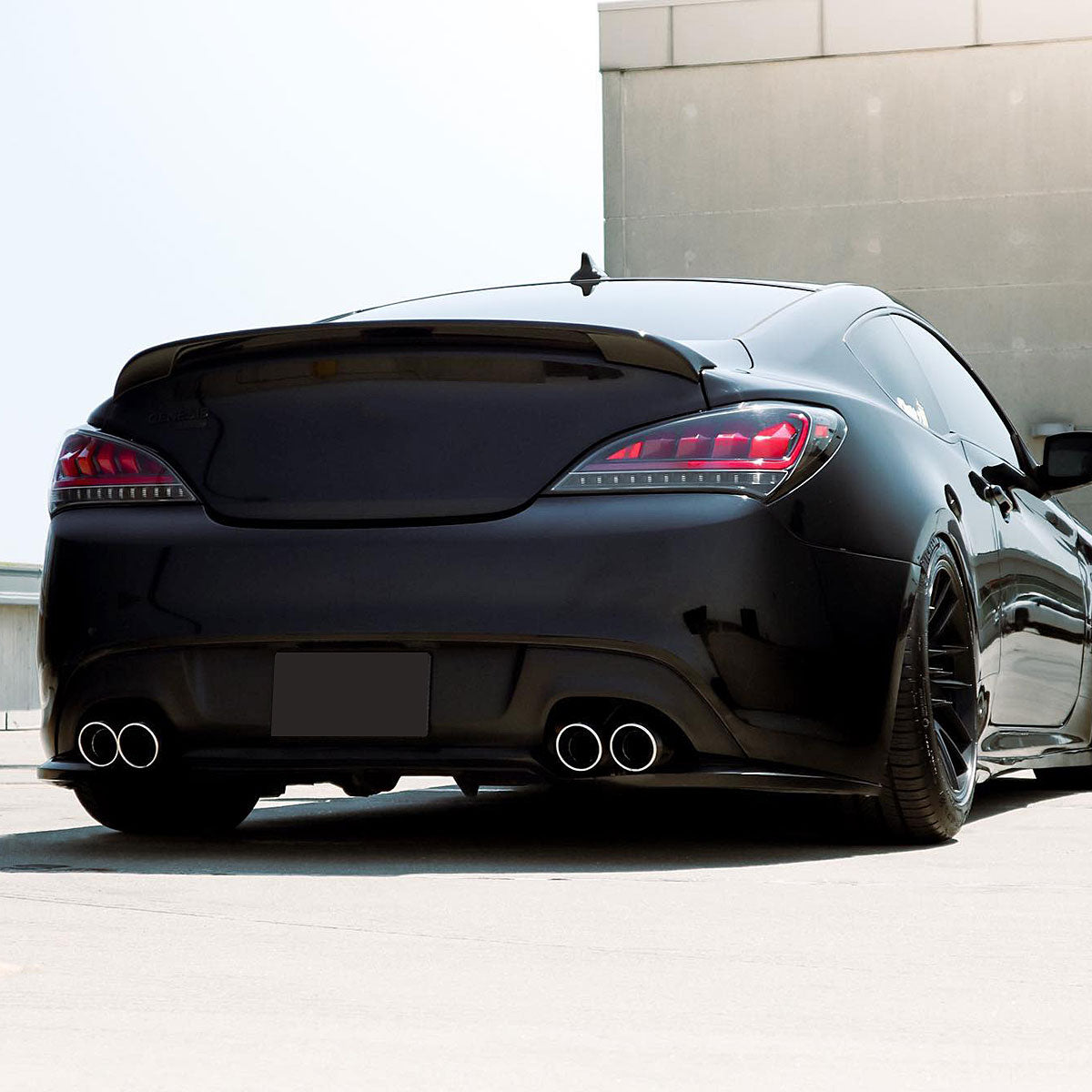 2010-2016 Hyundai Genesis Coupe Red Bar Sequential LED Tail Lights (Jet Black Housing/Clear Lens)