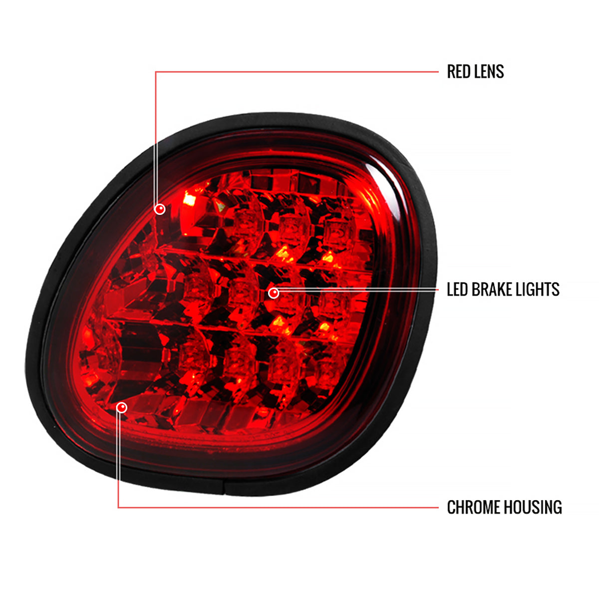 1998-2005 Lexus GS300/GS400/GS430 LED Trunk Lights (Chrome Housing/Red Lens)