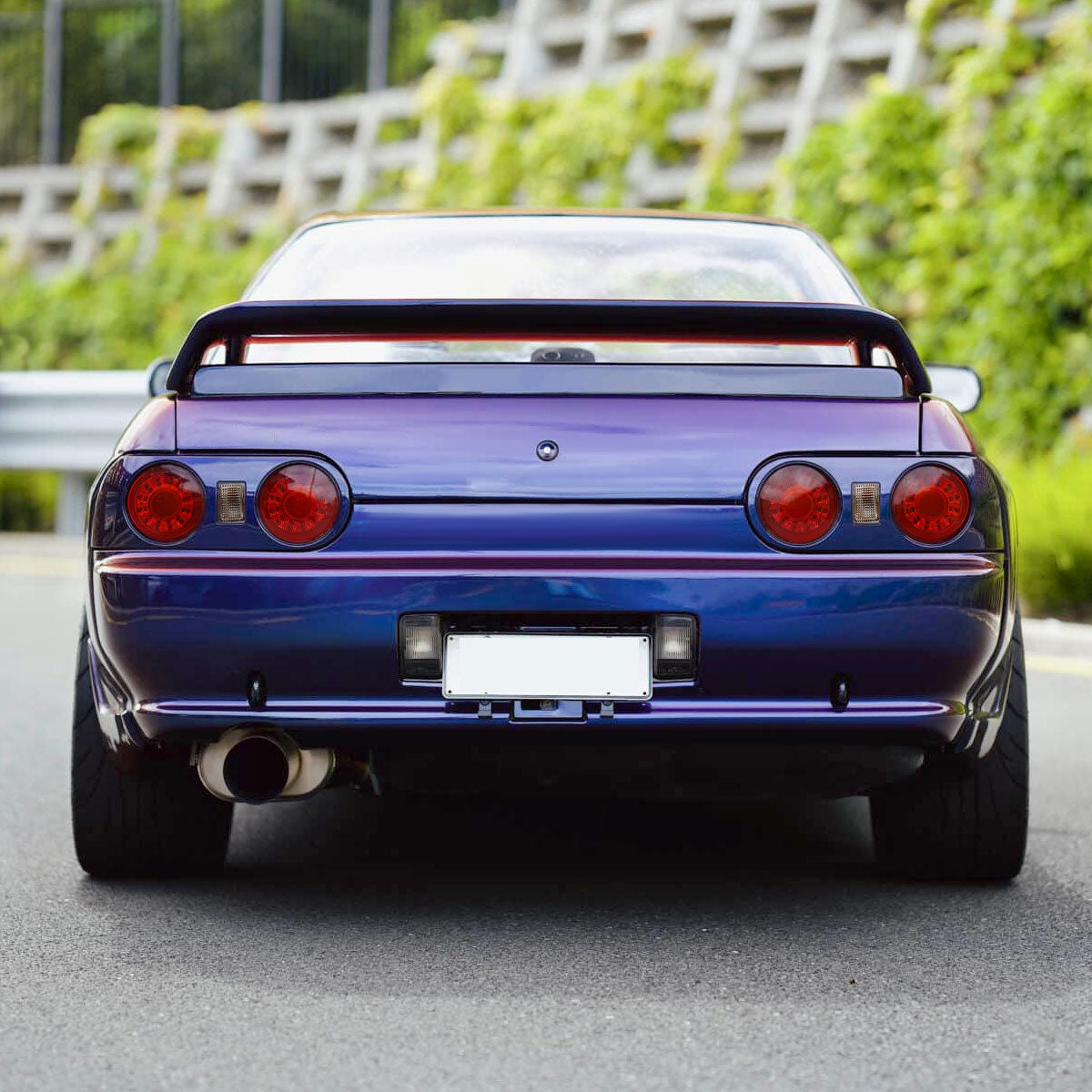 1989-1994 Nissan Skyline GT R32 JDM Red LED Tail Lights (Chrome Housing/Red Lens)