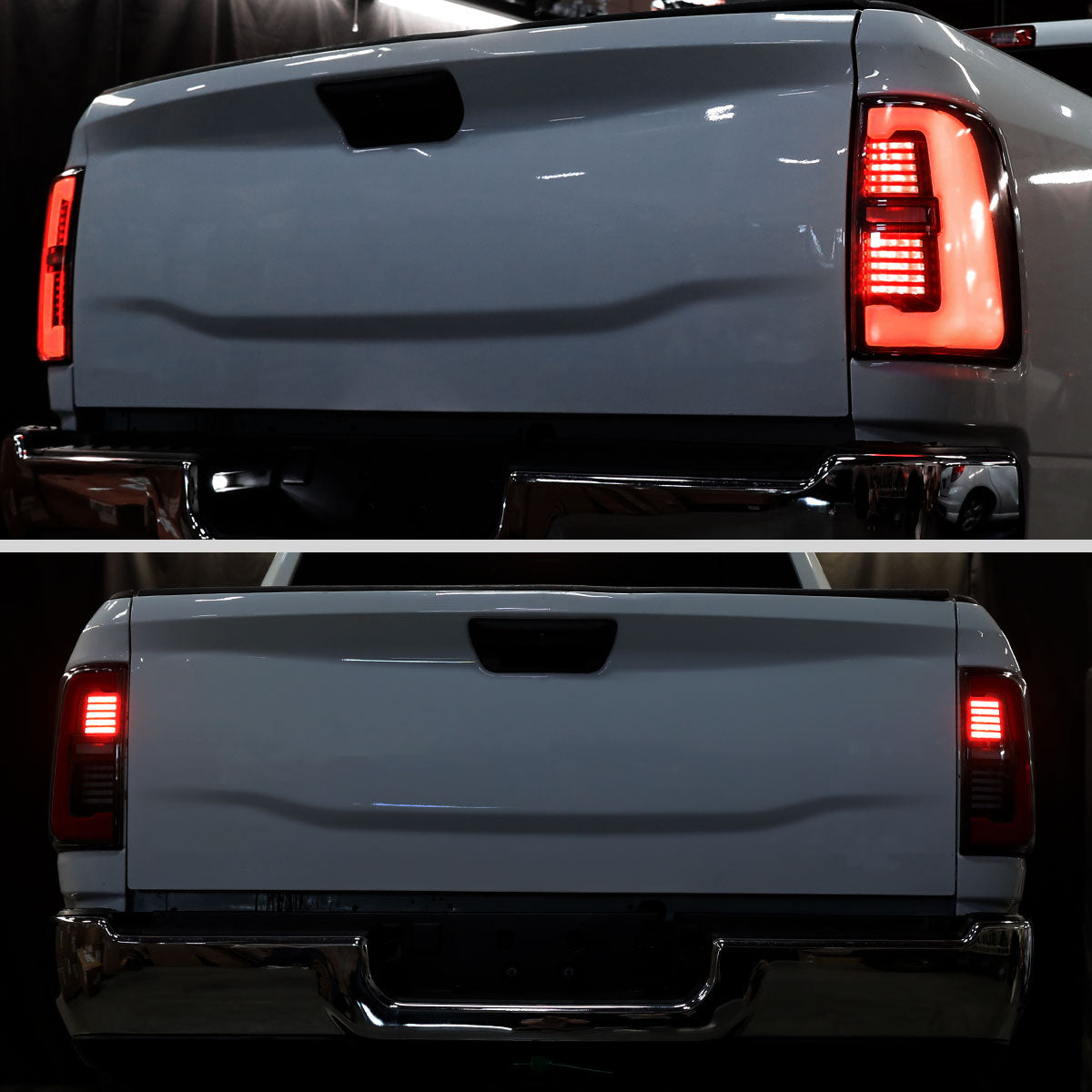 2019-2024 Dodge RAM 2500/3500 LED Sequential Signal Tail Lights (Black Housing / Smoked Lens)