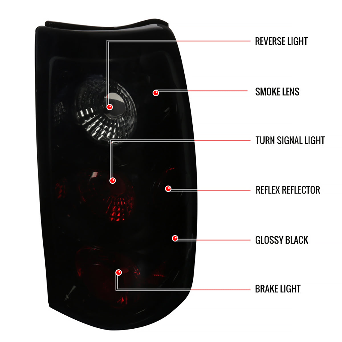 2003-2006 Chevrolet Silverado Tail Lights (Glossy Black Housing/Smoked Lens)